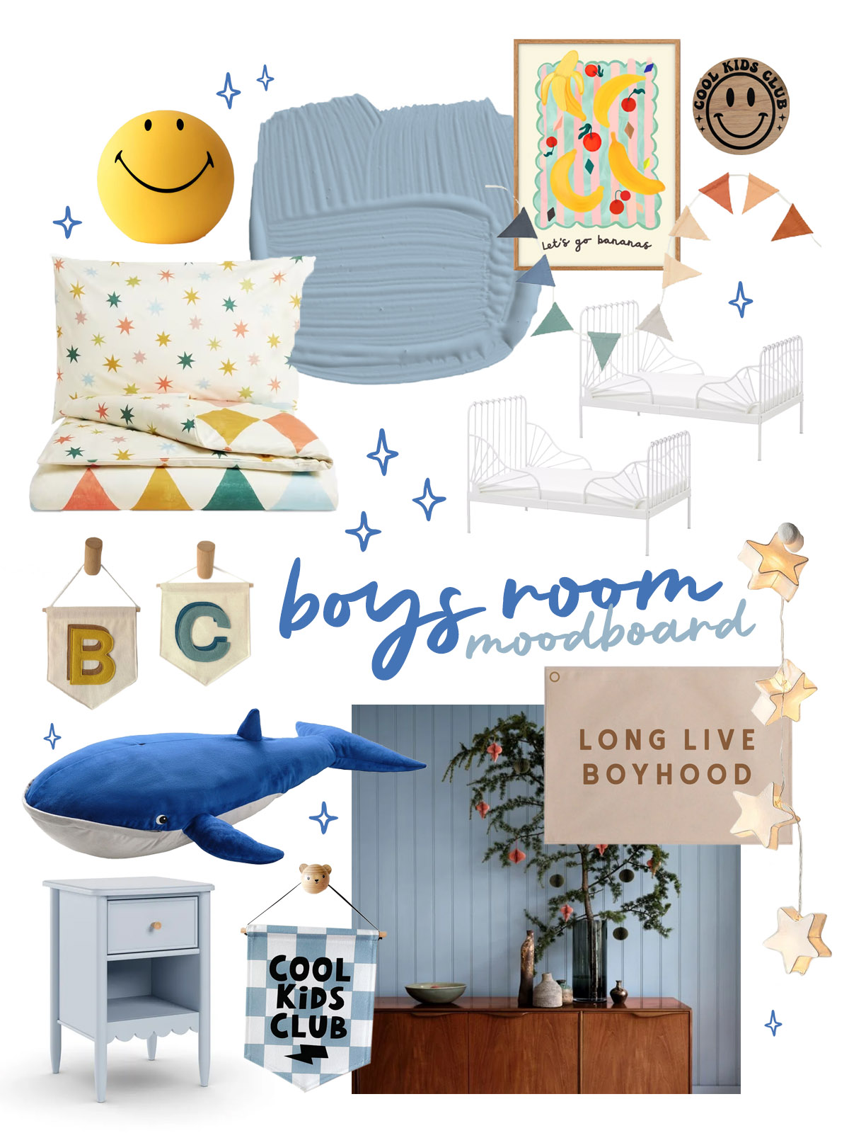 boys bedroom moodboard inspiration